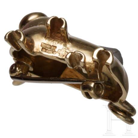 Goldbrosche in Form eines Schweinchens, London, E. Wolfe & Co. - photo 3