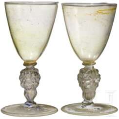 Zwei Kelchgläser, Facon de Venise, 17. Jhdt.