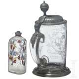 Schnapsflasche und Walzenkrug, deutsch, 18. Jhdt. und Thüringen, um 1800 - Foto 2