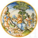 Majolika-Teller "Das Treffen von Tamar und Juda", Urbino, Italien, 2. Hälfte 16. Jhdt. - photo 1