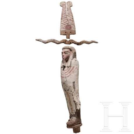 Bemalte hölzerne Figur des Ptah-Sokar-Osiris mit Schutikrone, Spätzeit bis ptolemäisch, Mitte 1. Jtsd. v. Chr. - 100 v. Chr. - Foto 2