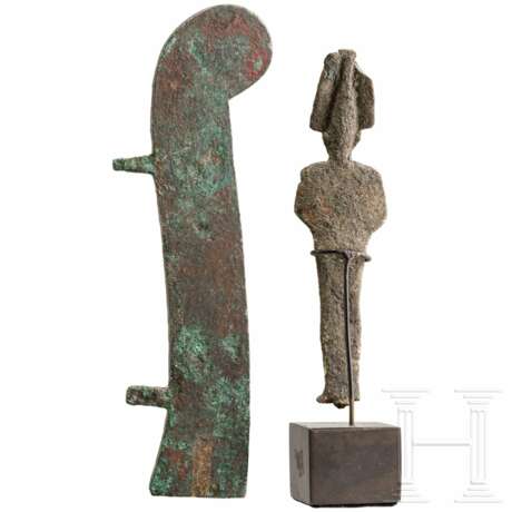 Bronzestatuette des Osiris und bronzene Maat-Feder, Spätzeit, mittleres Drittel 1. Jtsd. v. Chr. - photo 2