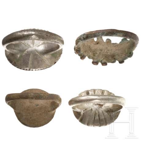 Zwei Silber- und zwei Bronzeringe, Balkan, 15. - 16. Jhdt. - фото 4