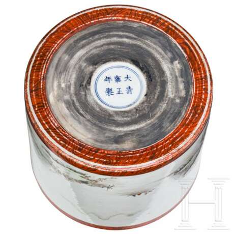 Großer Famille-rose-Pinseltopf in Holzoptik, China, wohl spätes 19./Anfang 20. Jhdt. - Foto 14