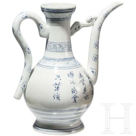 Blau-weiße Kanne, China, 20. Jhdt. - Foto 2
