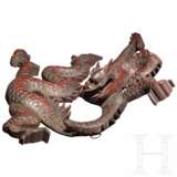 Porzellanvase und chinesischer Holz-Drache, Korea/China, 20. Jhdt. - Foto 3