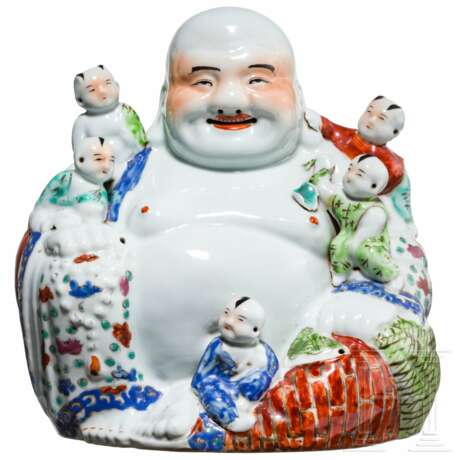 Lachender Buddha und Foo-Hund (Löwe), China, Jiangxi-Provinz, Republikzeit - Foto 3