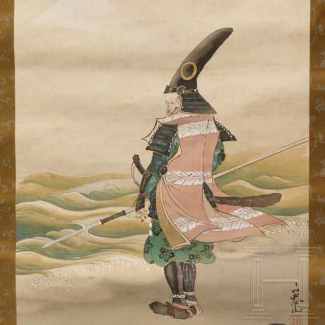 Rollbild mit Darstellung eines Daimyō, Japan, Taisho-Zeit, 1912 - 1926 - photo 2