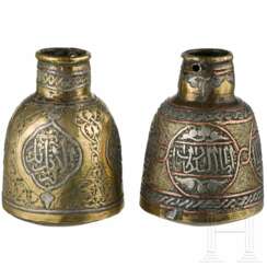 Zwei Mamluken-Gefäße mit Kupfer- und Silbereinlagen, spätes 19. Jhdt.