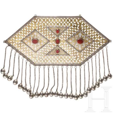 Großes silbernes Pektoral-Ornament, Teke, Turkmenistan, um 1900 - photo 1