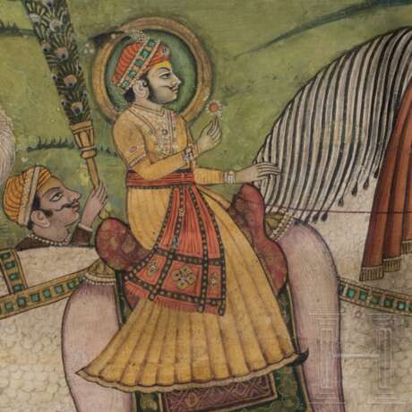 Porträt von Shri Govind Rao Ji mit Gefolge, Jalaun, Indien, 1. Hälfte 19. Jhdt. - photo 3