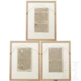 Drei gerahmte Seiten aus der Cosmographia Sebastian Münsters (1488 - 1552), deutsch/Schweiz, 16. Jhdt. - Foto 2