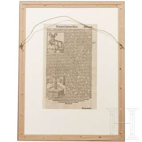 Drei gerahmte Seiten aus der Cosmographia Sebastian Münsters (1488 - 1552), deutsch/Schweiz, 16. Jhdt. - Foto 6