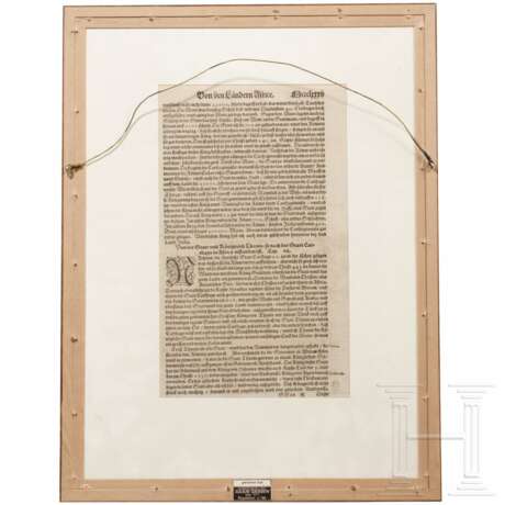 Drei gerahmte Seiten aus der Cosmographia Sebastian Münsters (1488 - 1552), deutsch/Schweiz, 16. Jhdt. - Foto 8