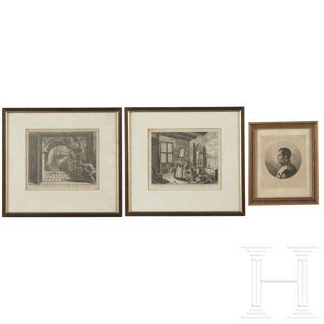 Drei Grafiken, Niederlande und Frankreich, 16., 17. und 19. Jhdt. - Foto 1