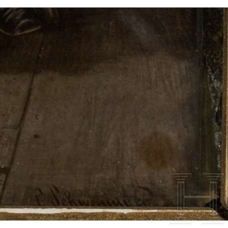Carl Schweninger, kleinformatiges Hinterglasbild mit Genreszene, Wien, Ende 19. Jhdt. - photo 3
