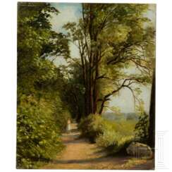 Hans Hassenteufel (1887 - 1943), "Weg in den Isarauen" mit Widmungsinschrift, München, 1. Hälfte 20. Jhdt.