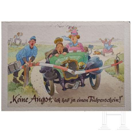Drei Entwürfe für Postkarten, München, 1950er Jahre - photo 3