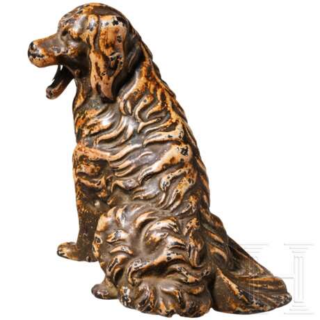 Wiener Bronze eines sitzenden Hundes, 19./20. Jhdt. - photo 3