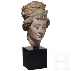 Kopf eines Heiligen (Silvester I.?), Italien, um 1500