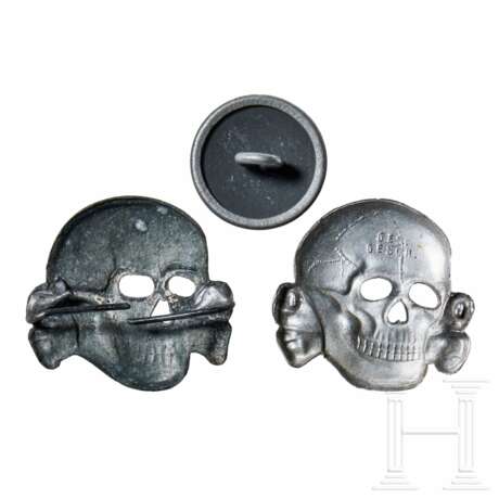 A Small Collection of SS Visor and Sidecap Skull Insignia - фото 2