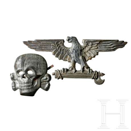 A Small Collection of Metal Italian SS Cap Insignia - photo 1