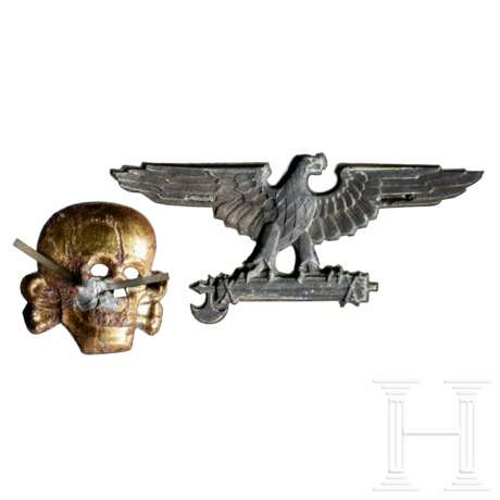 A Small Collection of Metal Italian SS Cap Insignia - photo 2