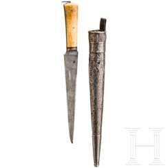 Kard mit Silberscheide und Walrosselfenbeingriffschalen, Persien, um 1800