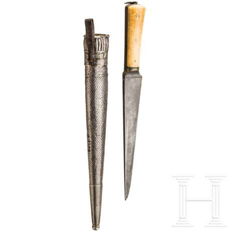 Kard mit Silberscheide und Walrosselfenbeingriffschalen, Persien, um 1800 - photo 2