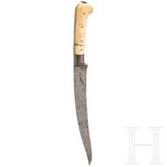 Kard mit Wootz-Klinge und Walrossgriffschalen, Persien, 1. Hälfte 19. Jhdt.