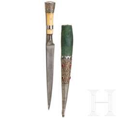 Silbermontierter und steinbesetzter Kard, Turkmenistan, 19. Jhdt.