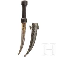 Kandjar mit niellierter Silberscheide, Turkestan, datiert 1899
