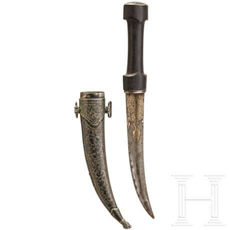 Kandjar mit niellierter Silberscheide, Turkestan, datiert 1899 - photo 2