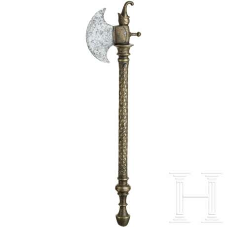Tabar (Streitaxt) mit Bronzeschaft, Südindien, um 1800 - Foto 2
