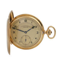OLIW Lange Uhr (DUF) Taschenuhr, ca. 1920/30er Jahre, Savonette-Gehäuse in Gold 14K