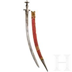 Tulwar mit gold- und silbertauschiertem Griff, Indien, um 1800