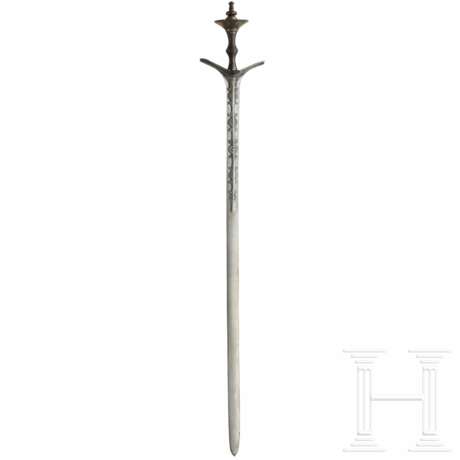 Gold- und silbertauschierter Khanda, Nepal, 18. Jhdt. - Foto 2