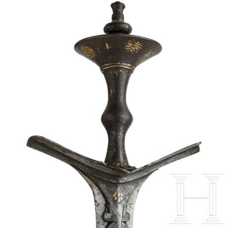 Gold- und silbertauschierter Khanda, Nepal, 18. Jhdt. - Foto 5