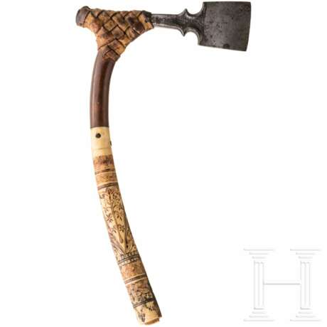 Seltene Axt mit Hirschhorngriff (Pata Minang), Indonesien, 19. Jhdt. - Foto 1