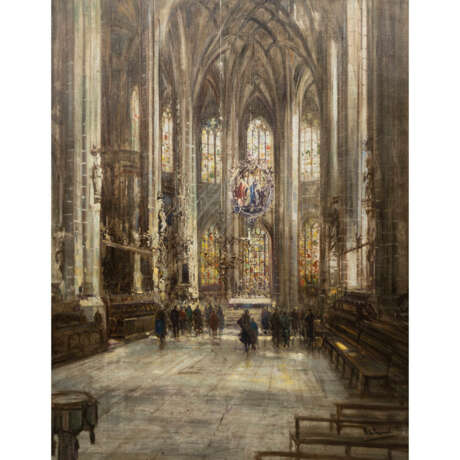 HAMEL, OTTO (auch: Hammel, 1866-1950), "Nürnberg, das Innere der Lorenzkirche", - фото 1