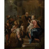 SÜDDEUTSCHER MALER 17./18. Jahrhundert, "Anbetung Christi durch die Heiligen drei Könige", - фото 1