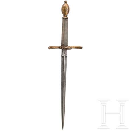 Kleiner vergoldeter Linkhanddolch, deutsch, wohl Sachsen, um 1600 - photo 1