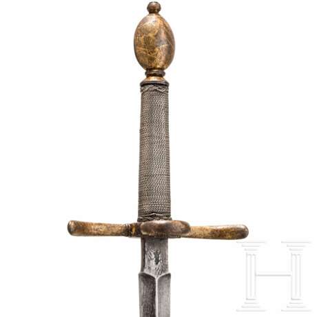 Kleiner vergoldeter Linkhanddolch, deutsch, wohl Sachsen, um 1600 - photo 3