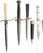 Cutlery. Vier Dolche, Europa und Argentinien, 19. Jhdt.