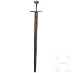 Ritterliches Schwert mit Klingeneinlagen, deutsch, 1. Hälfte 12. Jhdt.