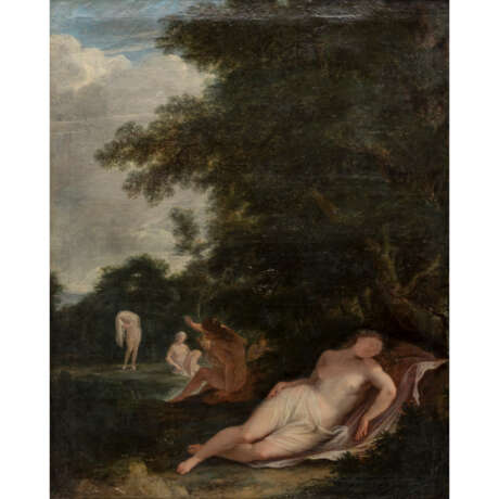 MECHAU, JACOB WILHELM, ZUGESCHRIEBEN/Schule (1745-1808), "Flusslandschaft mit mythologischer Staffage" - Foto 1