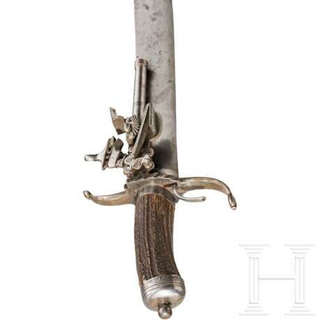 Schieß-Hirschfänger mit Miquelet-Steinschloss, Österreich, wohl Wien, um 1780 - photo 3