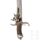 Schieß-Hirschfänger mit Miquelet-Steinschloss, Österreich, wohl Wien, um 1780 - photo 3
