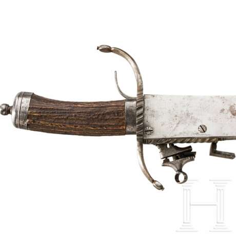 Schieß-Hirschfänger mit Miquelet-Steinschloss, Österreich, wohl Wien, um 1780 - photo 5