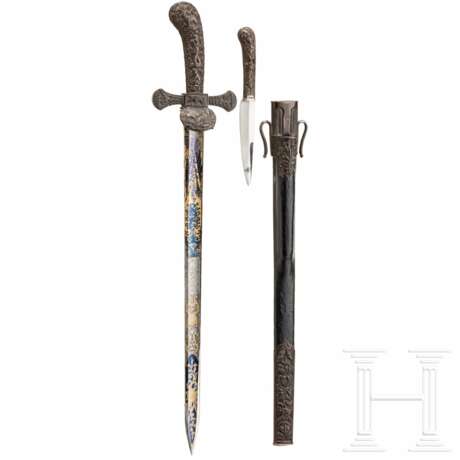 Luxus-Hirschfänger mit seltener Eisenmontierung, Wester & Cie, Solingen, um 1840/50 - photo 1